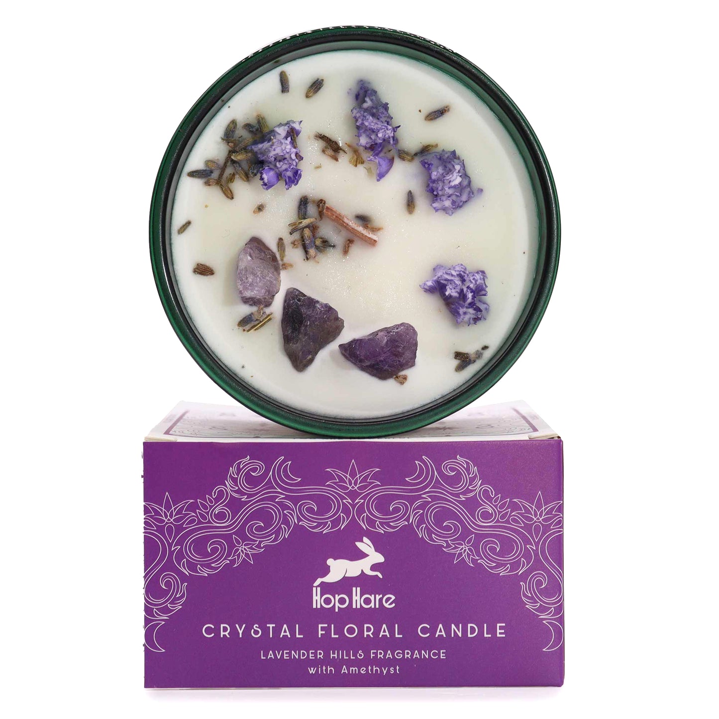 Hop Hare Crystal Magic Flower Candle - The Moon