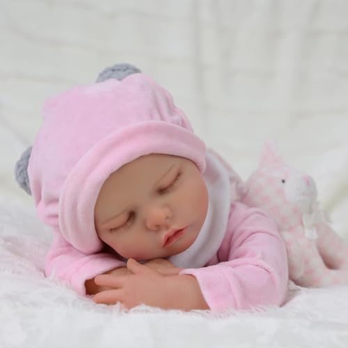 JIZHI Reborn-Baby Dolls 17 Inch Reborn Dolls Realistic Newborn Baby Dolls Soft Body Poseable Full Vinyl Body Girl Like a Lifelike Baby with Feeding Kit Gift Box for Kids