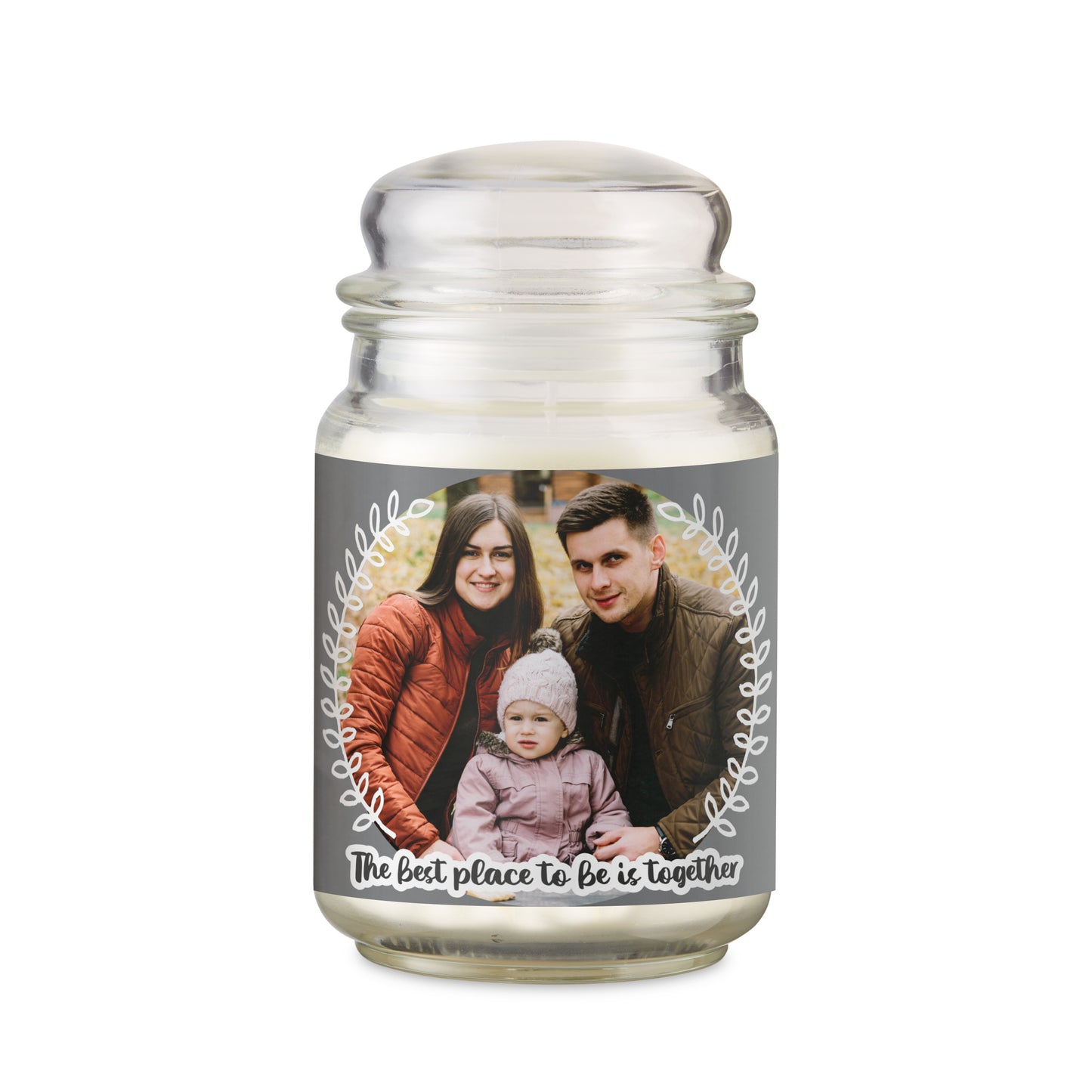 Personalised Better Together Photo Upload Large Scented Jar Candle