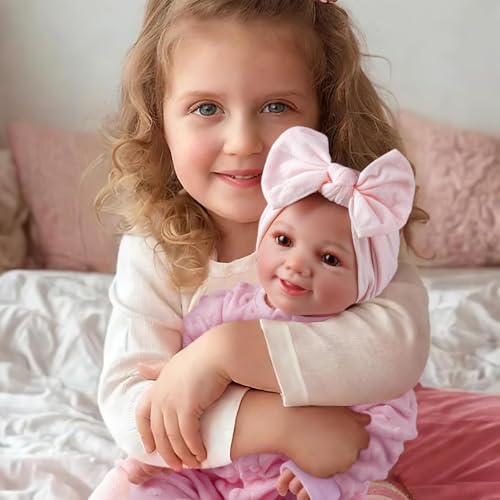 BABESIDE Reborn-Baby Doll Sunny 17 inch Realistic Newborn Dolls Girls Lifelike Baby Doll Soft Cloth Body Reborn Toddler Dolls Real Life Baby Dolls that Look Real Open Eyes