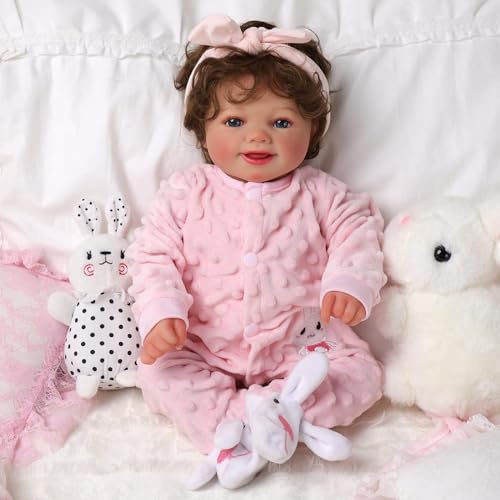 BABESIDE Reborn-Baby Doll Sunny 17 inch Realistic Newborn Dolls Girls Lifelike Baby Doll Soft Cloth Body Reborn Toddler Dolls Real Life Baby Dolls that Look Real Open Eyes