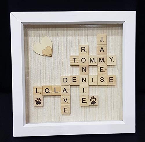 TradexOnline Personalised Scrabble Letter Deep Box Frame for Family, Friends, Weddings, Gifts