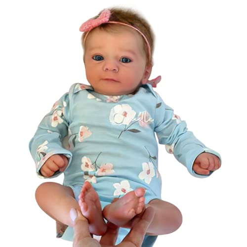 Lonian 19 inch 48cm Reborn Baby Dolls Realistic Baby Doll with Soft Cotton Body That Look Real Lifelike Preemie Baby Dolls Soft Baby Toys for Kids (blue eyes)