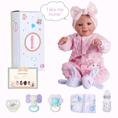 BABESIDE Reborn-Baby Doll Sunny 17 inch Realistic Newborn Dolls Girls Lifelike Baby Doll Soft Cloth Body Reborn Toddler Dolls Real Life Baby Dolls that Look Real Open Eyes