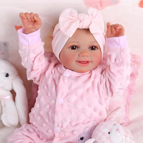 BABESIDE Reborn-Baby Doll Sunny 17 inch Realistic Newborn Dolls Girls Lifelike Baby Doll Soft Cloth Body Reborn Toddler Dolls Real Life Baby Dolls that Look Real Open Eyes