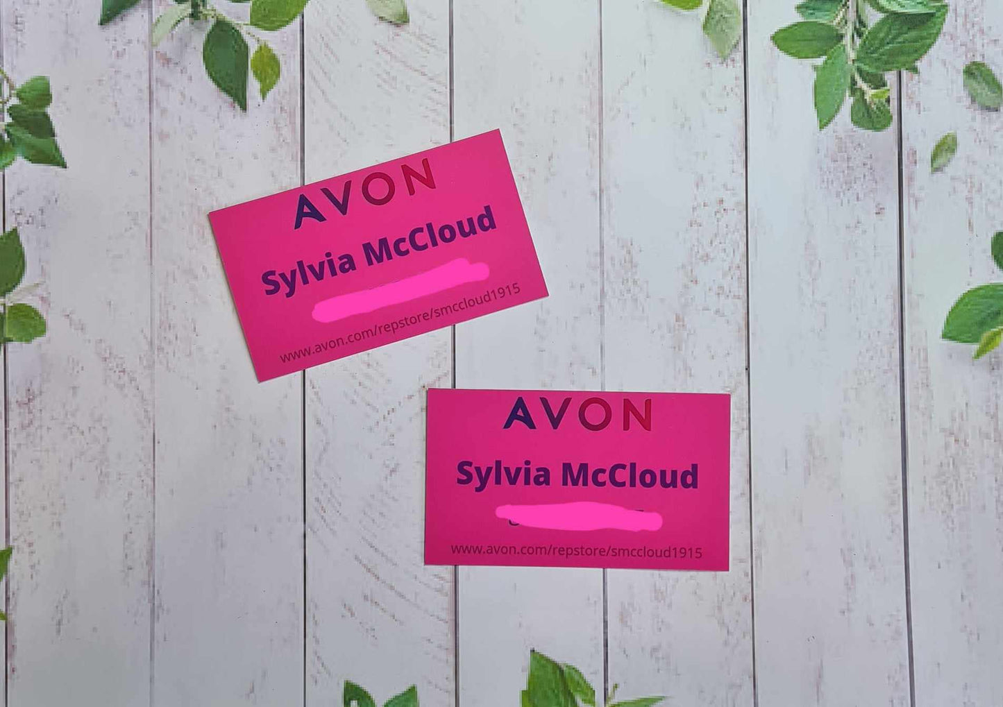 Avon business cards gloss finish, new customer cards, calling cards, custom cards, Personalised cards