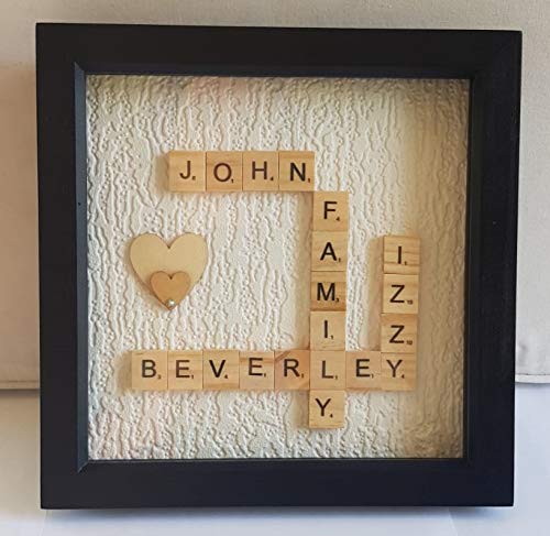 TradexOnline Personalised Scrabble Letter Deep Box Frame for Family, Friends, Weddings, Gifts