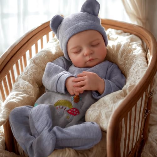 JIZHI Reborn Baby Dolls Boy - 17-Inch Realistic-Lifelike Full Body vin-yl Anatomically Correct Real Life Baby Dolls with Dolls Accessories for Kids Age 3+