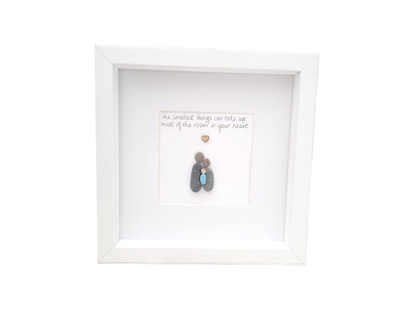 Pebble Art Family, New Baby Picture Framed And Personalised - Parents To Be Gift - Baby Shower Gender Neutral