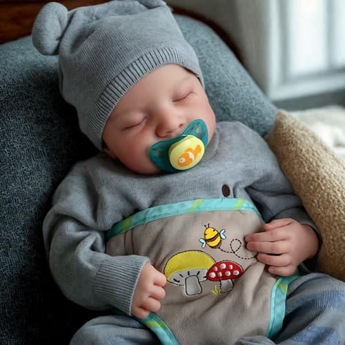 JIZHI Reborn Baby Dolls Boy - 17-Inch Realistic-Lifelike Full Body vin-yl Anatomically Correct Real Life Baby Dolls with Dolls Accessories for Kids Age 3+