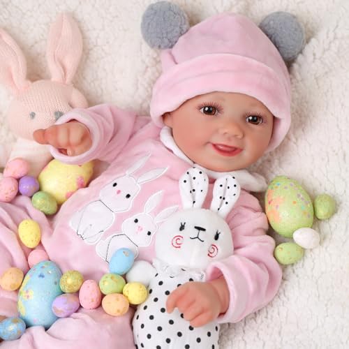 BABESIDE Reborn-Baby Doll Sunny 17 inch Realistic Newborn Dolls Girls Lifelike Baby Doll Soft Cloth Body Reborn Toddler Dolls Real Life Baby Dolls that Look Real Open Eyes