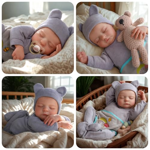 JIZHI Reborn Baby Dolls Boy - 17-Inch Realistic-Lifelike Full Body vin-yl Anatomically Correct Real Life Baby Dolls with Dolls Accessories for Kids Age 3+