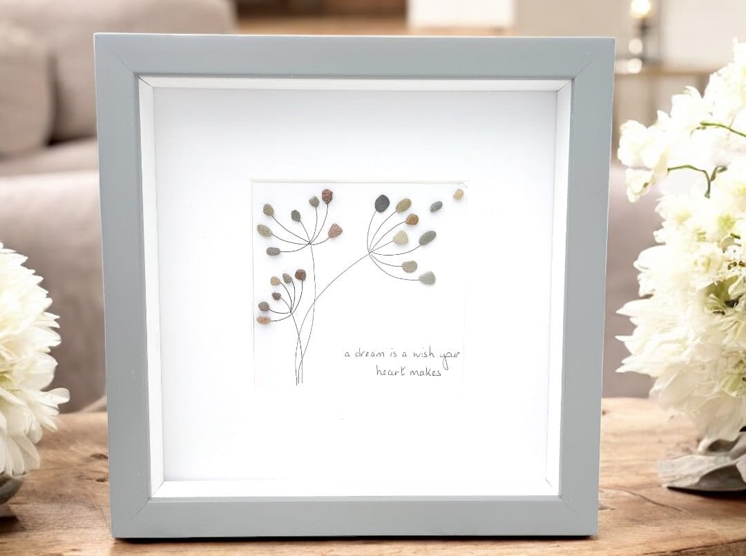 Mum Gift Idea Dandelion Wishes Pebble Art Picture Mum, Birthday Family Gift Dreams Home Decor Art