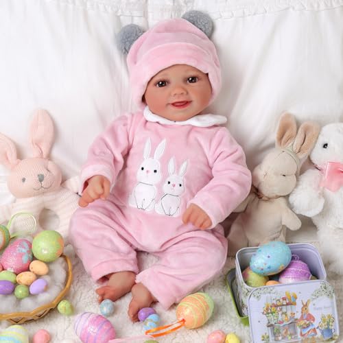 BABESIDE Reborn-Baby Doll Sunny 17 inch Realistic Newborn Dolls Girls Lifelike Baby Doll Soft Cloth Body Reborn Toddler Dolls Real Life Baby Dolls that Look Real Open Eyes