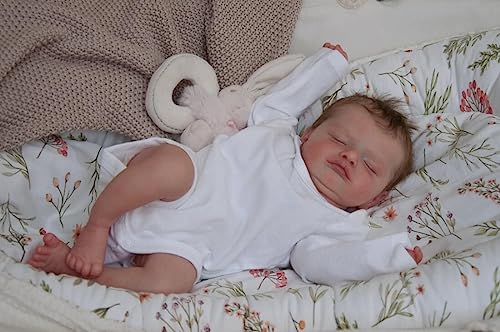 19-inch Reborn Dolls Girl Has the Softest Body Reborn Babies Handmade Lifelike Baby Dolls Sleeping Newborn Baby Boy Like a Real Baby Closed Eyes