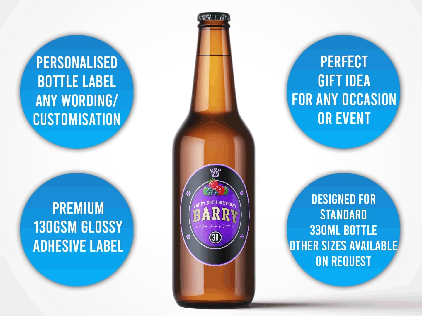 Personalised Fruit Cider/Cidre Bottle Label Custom - Any Wording