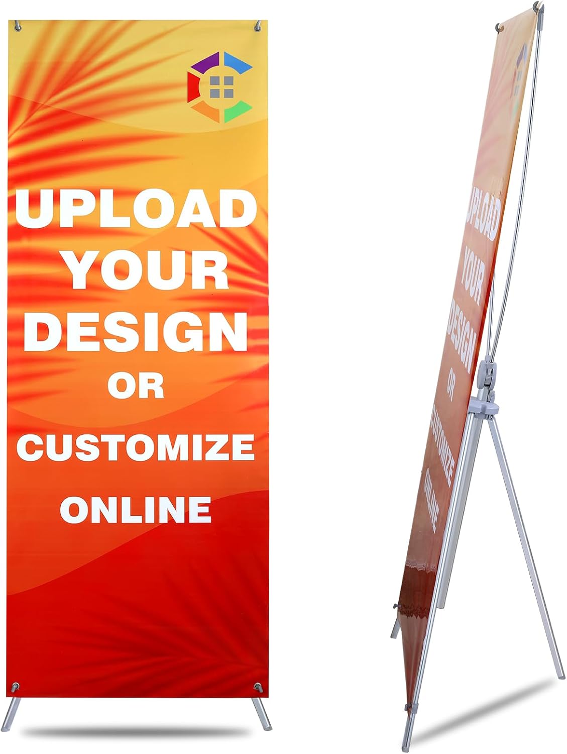 Custom Banners Personalised X Banner Stand Vinyl Custom Banner For Business Retractable Large Banners And Signs Customise Customisable Vertical Pop Up Banner Event Dispaly Photo Logo Banner Holder