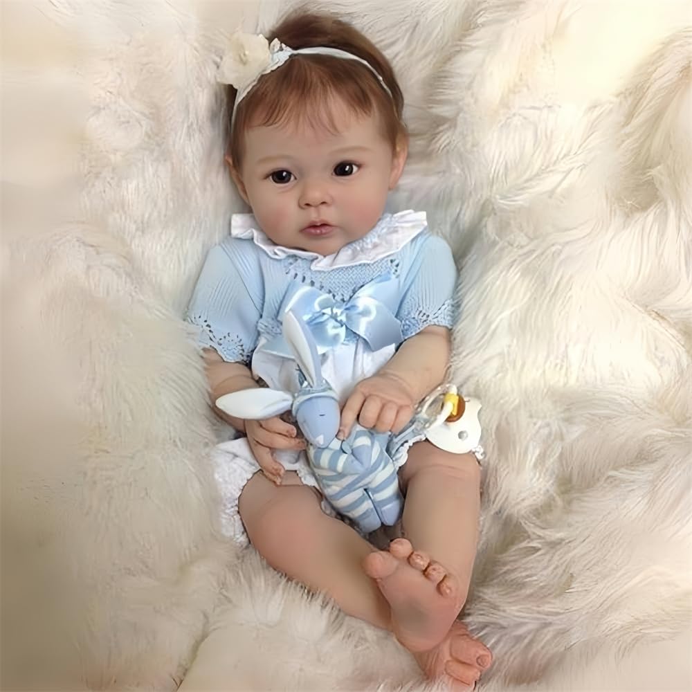 19-inch Reborn Dolls Girl Has the Softest Body Reborn Babies Handmade Lifelike Baby Dolls Sleeping Newborn Baby Boy Like a Real Baby Closed Eyes