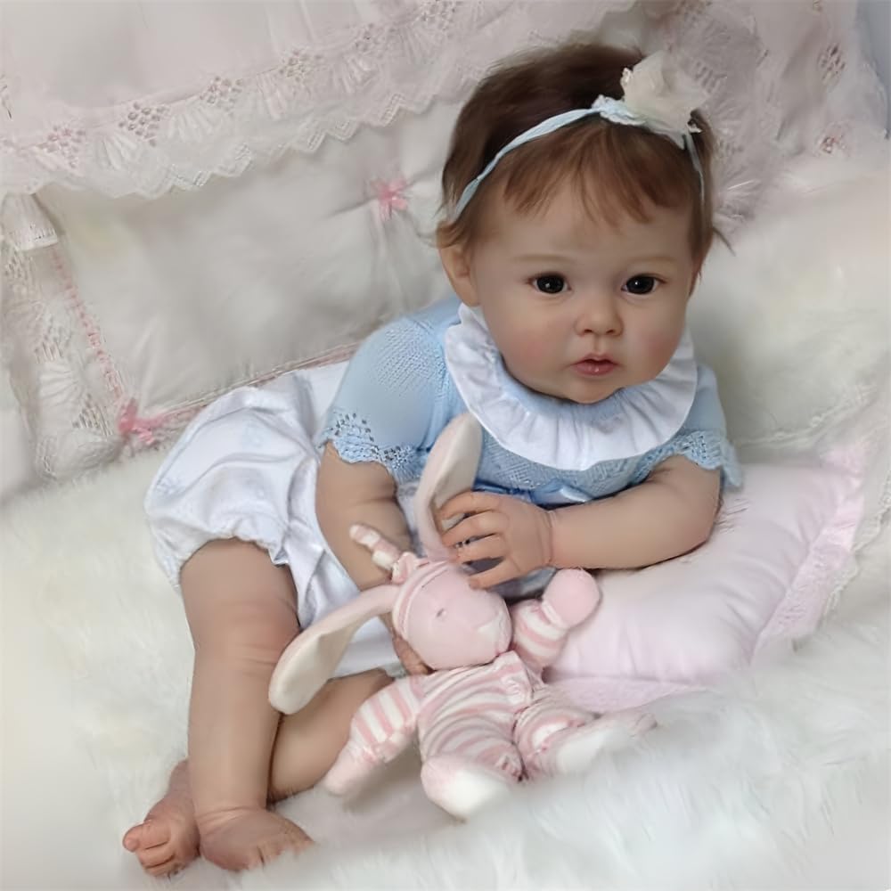 19-inch Reborn Dolls Girl Has the Softest Body Reborn Babies Handmade Lifelike Baby Dolls Sleeping Newborn Baby Boy Like a Real Baby Closed Eyes