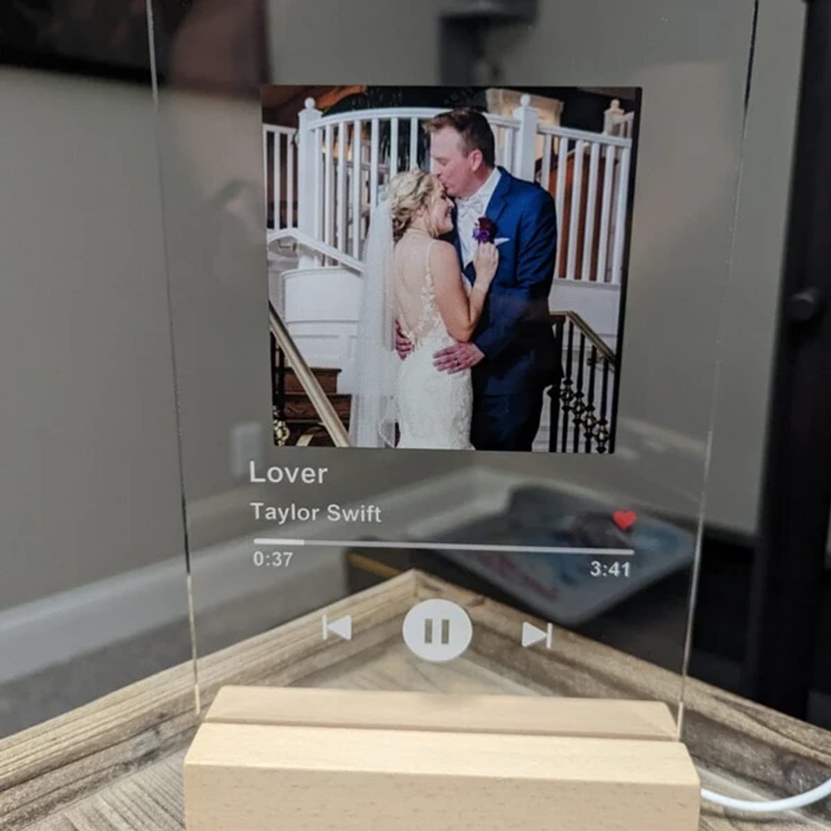 Personalized Acrylic Song with Photo Custom Acrylic Album Cover Gifts Scannable Code Spotify Plaque Wall Glass Art Song Poster Music Spotify Picture Frame Boyfriend Christmas Birthday