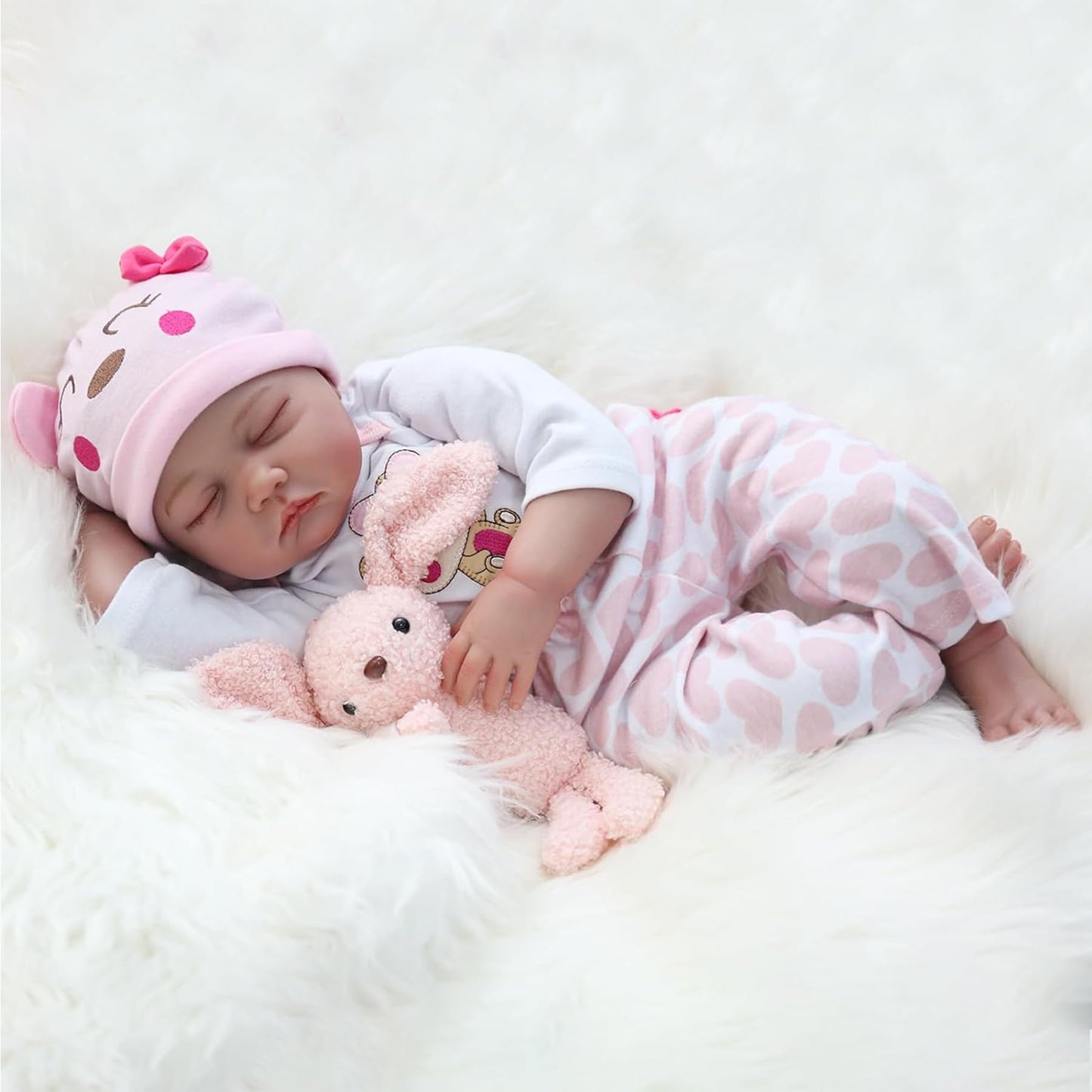 ZIYIUI Reborn Baby Dolls 22 inch 55cm Lifelike Reborn Babies Soft Silicone Vinyl Realistic Newborn Reborn Baby Girls with Eyes Closed