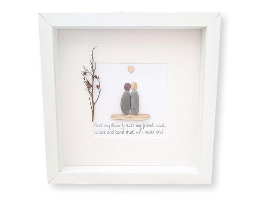 Mum Mothers Day Birthday Gift Family Personalised Gift Framed Pebble Art Mother Mummy Picture