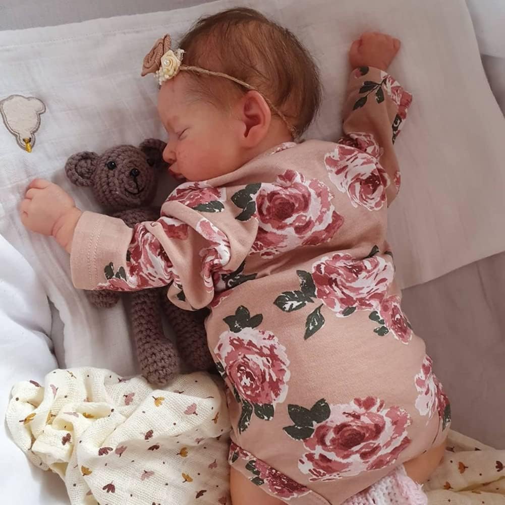 Lonian 20 inch 50cm Reborn Toddler Doll Baby Soft Vinyl Silicone Real Life Like Looking Newborn Dolls Magnetic Pacifier Birthday Gifts Toys