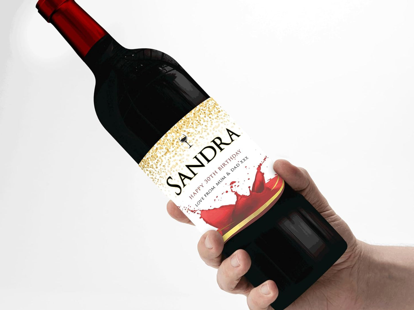 Personalised Red Wine Bottle Label Custom - Any Wording