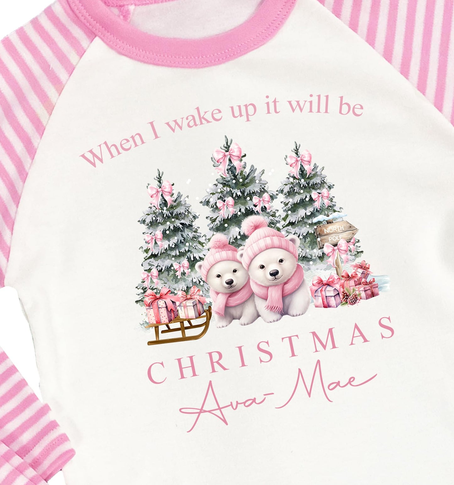 The Baby Box UK Personalised Girls When I Wake Up Christmas Pyjamas Xmas Pjs