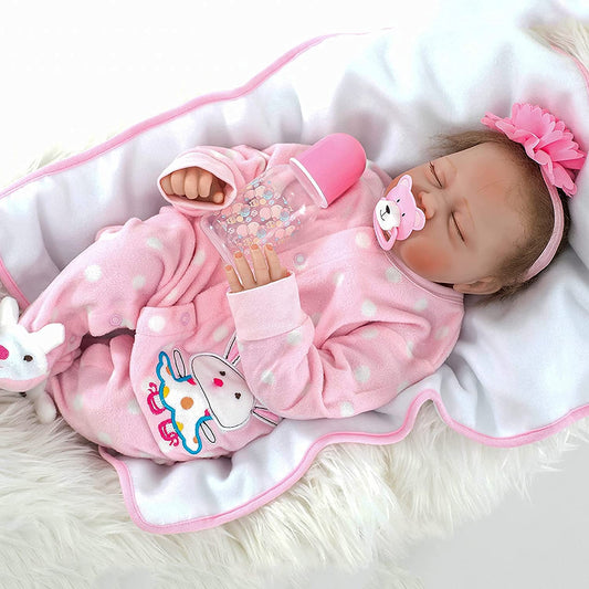 Binxing Yts Reborn Dolls 22 Inch 55cm Silicone Vinyl Newborn Soft Doll Toddlers Toys Reborn Baby Dolls Girls Eyes Closed Toddler Lifelike Real Soft Touch Handmade