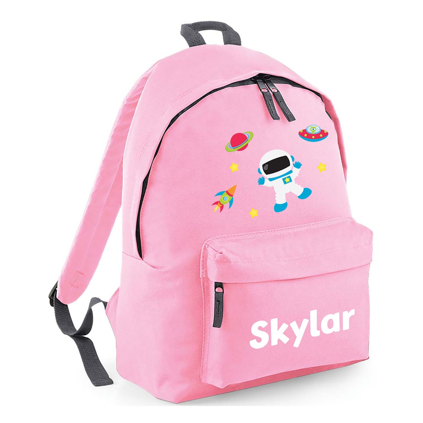 Personalised Kids Backpack - Custom Rucksack with Name - Multiple Designs & Colours - Ideal for Boys, Girls, Nursery and Primary School Children Back to School (Small, Dinosaur Initial, Navy)