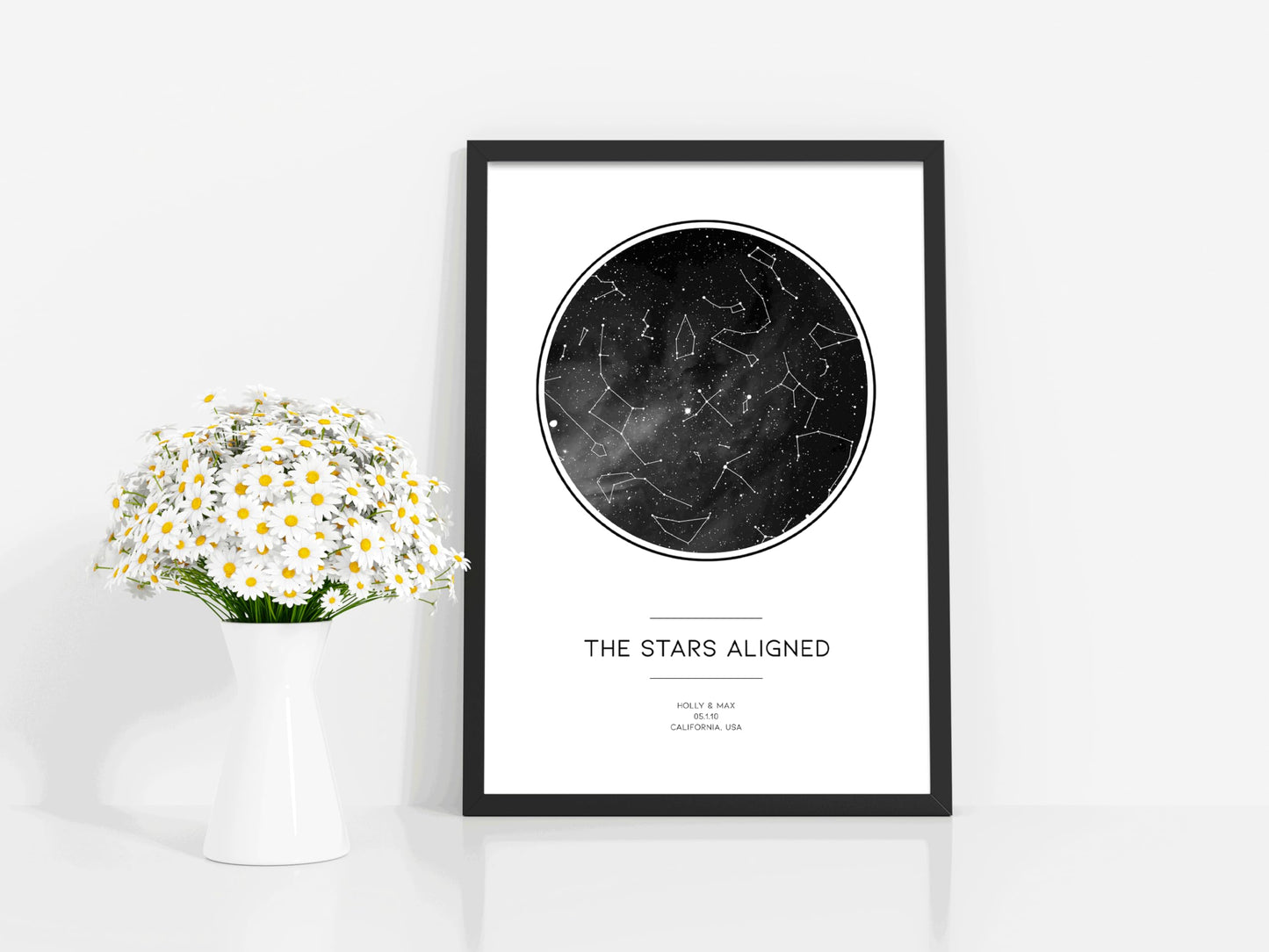 forefrontdesigns Personalised The Night We Met custom valentines day Star map chart astronomical poster print, framed/unframed (A4)