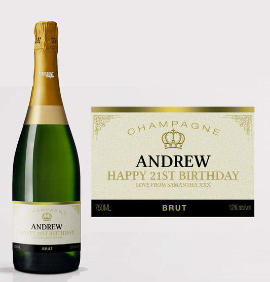 Personalised Champagne Bottle Label - Any Wording