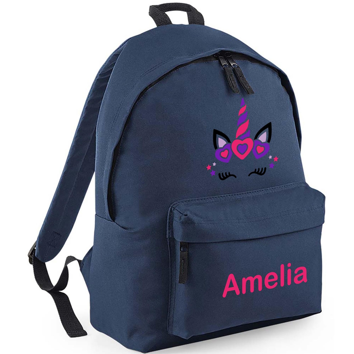 Personalised Kids Backpack - Custom Rucksack with Name - Multiple Designs & Colours - Ideal for Boys, Girls, Nursery and Primary School Children Back to School (Small, Dinosaur Initial, Navy)