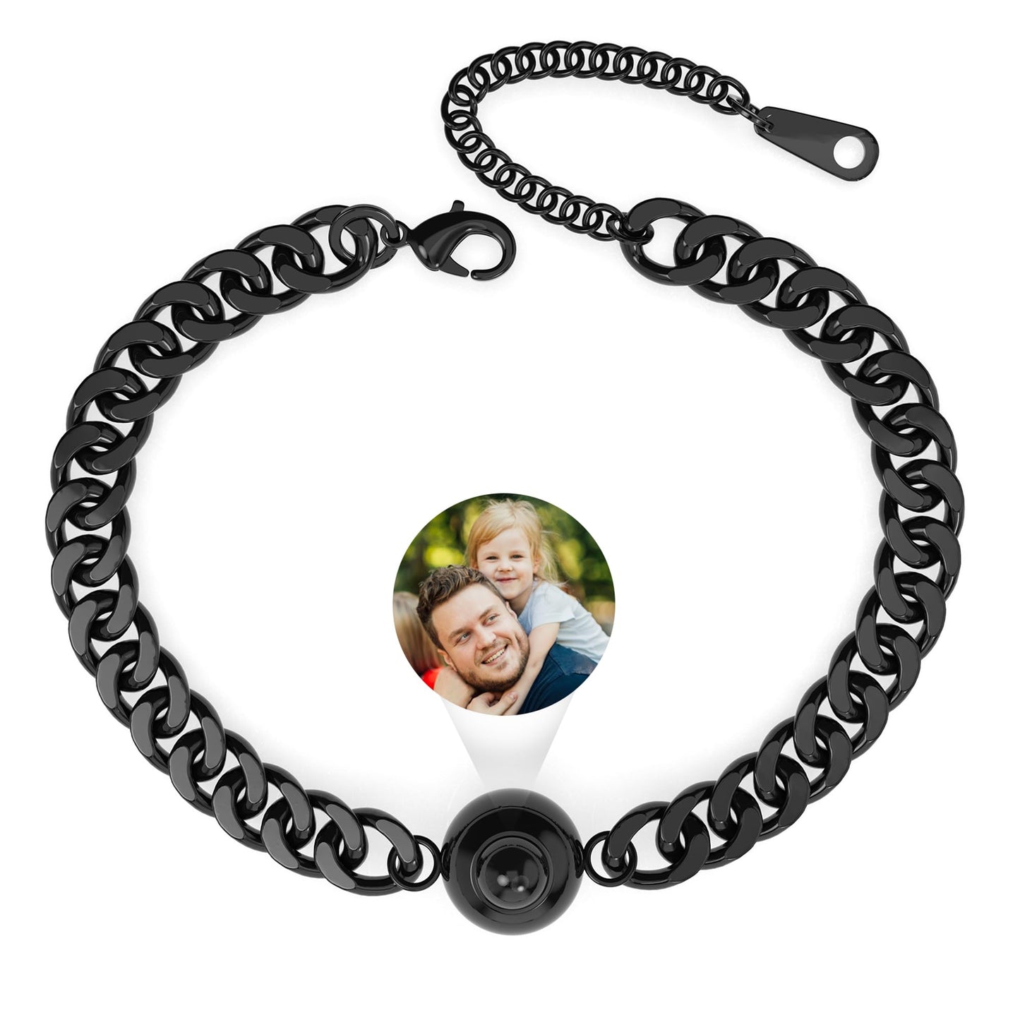 Photo Bracelet Personalised Projection Bracelets with Picture inside Birthday Anniversary Memorial Gifts for Girlfriend Women Her Best Friend