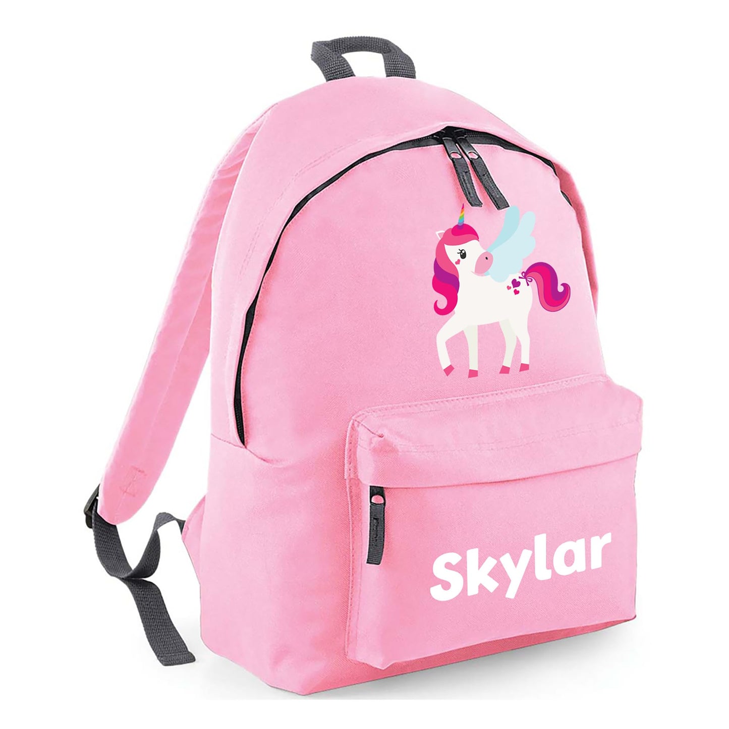 Personalised Kids Backpack - Custom Rucksack with Name - Multiple Designs & Colours - Ideal for Boys, Girls, Nursery and Primary School Children Back to School (Small, Dinosaur Initial, Navy)