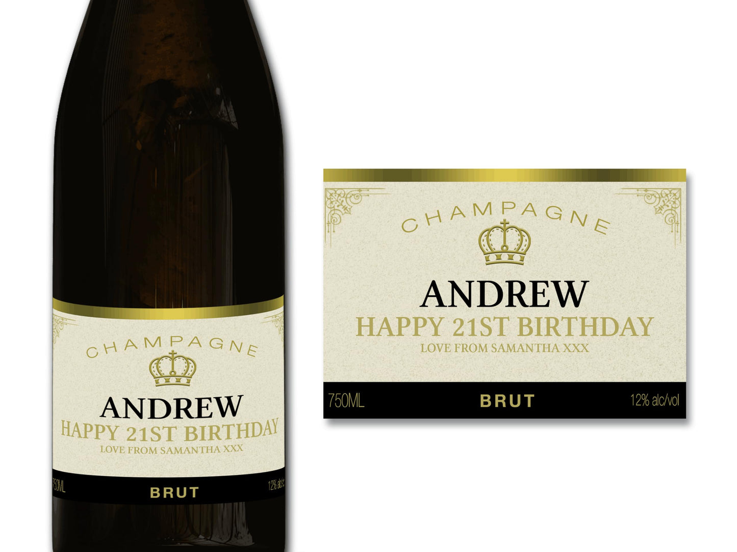 Personalised Champagne Bottle Label - Any Wording