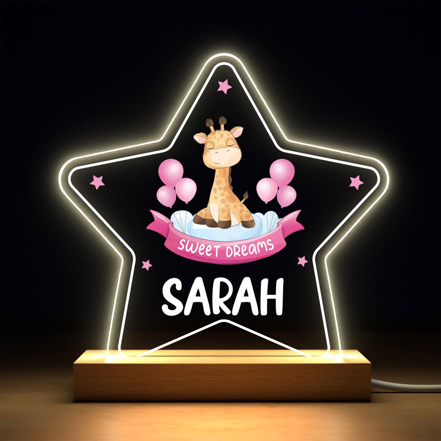 Baby Boy Christening Gifts, Personalised Christening Gifts For Boy Son Grandson, Jungle Safari Animal LED Night Light With Childs Name