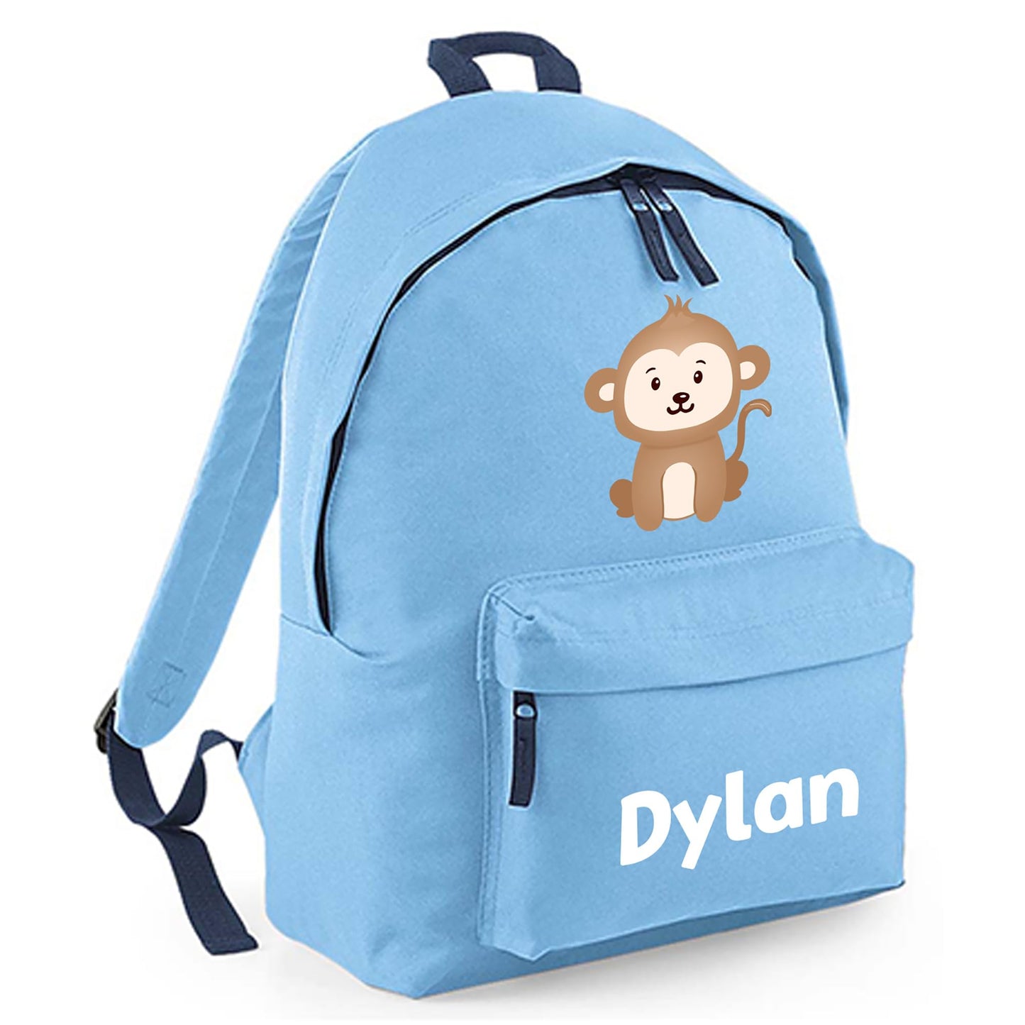 Personalised Kids Backpack - Custom Rucksack with Name - Multiple Designs & Colours - Ideal for Boys, Girls, Nursery and Primary School Children Back to School (Small, Dinosaur Initial, Navy)