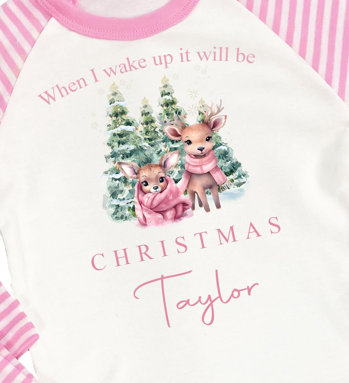 The Baby Box UK Personalised Girls When I Wake Up Christmas Pyjamas Xmas Pjs