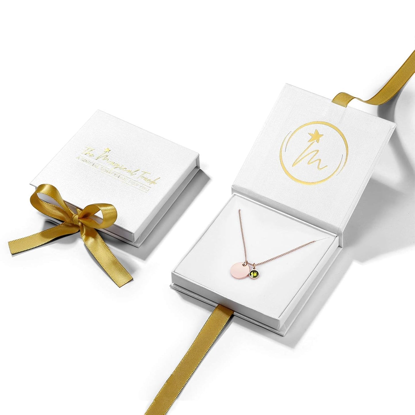 TMT® Personalised birthstone necklace with gift box engraved for Daughter Mum Best Friend Girlfriend Birthday 18th 21th 30th 16th 13th Initial Name Letter pendant