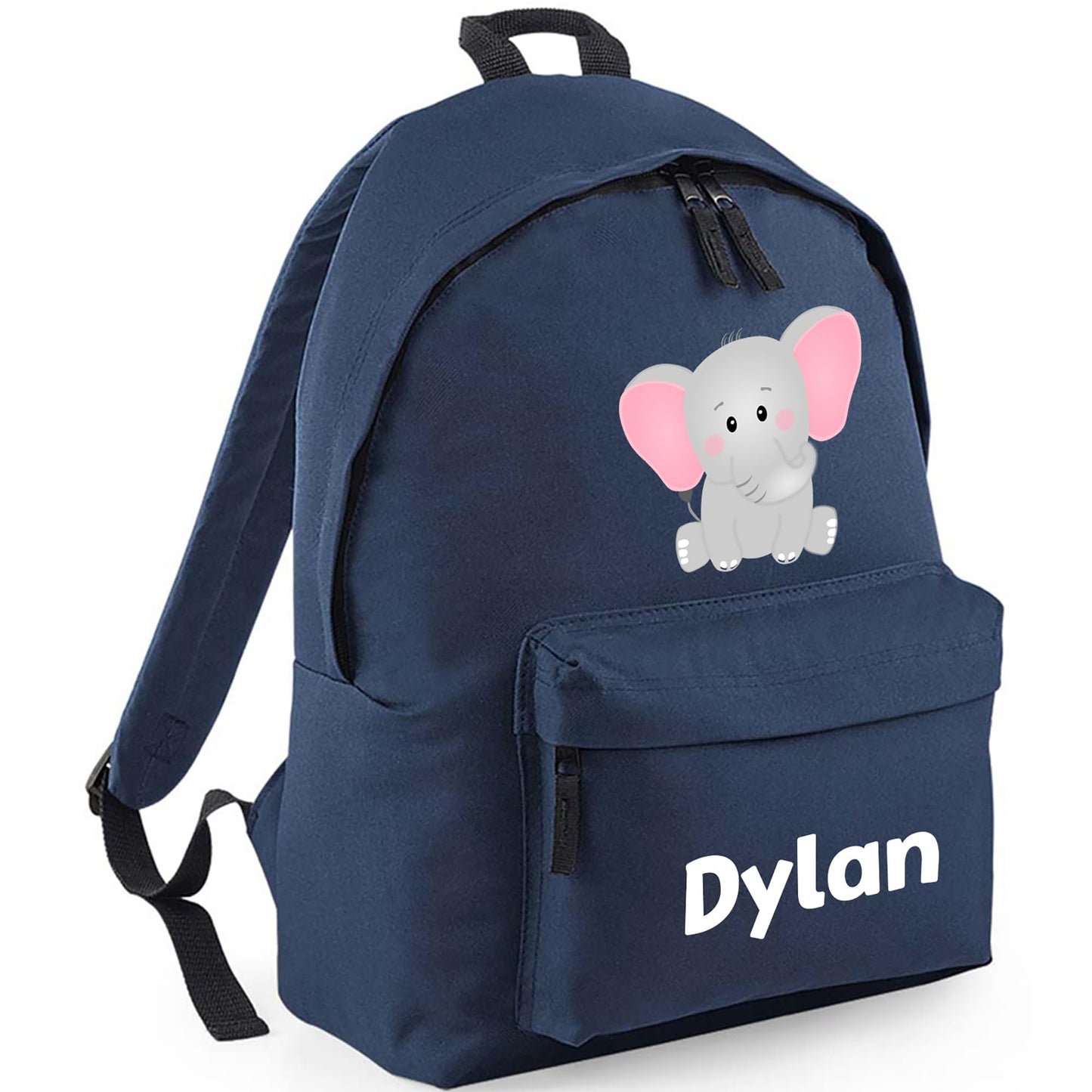 Personalised Kids Backpack - Custom Rucksack with Name - Multiple Designs & Colours - Ideal for Boys, Girls, Nursery and Primary School Children Back to School (Small, Dinosaur Initial, Navy)