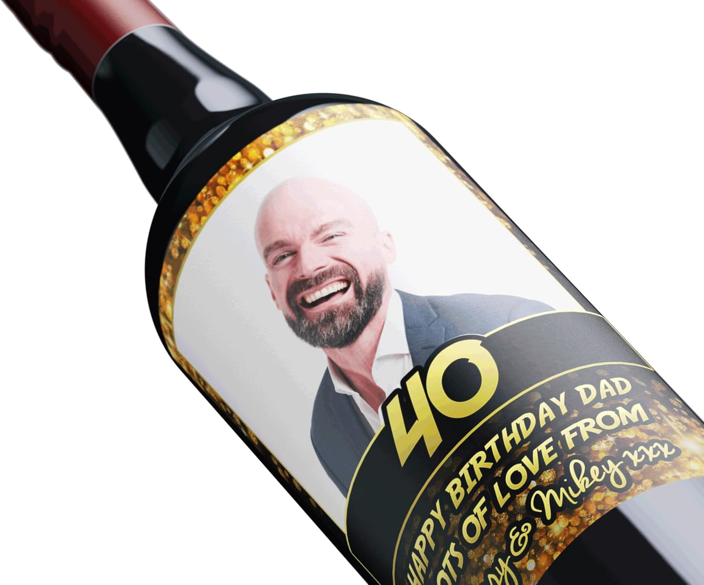 Personalised Photo Congratulations Wine Bottle Label Custom - Any Wording