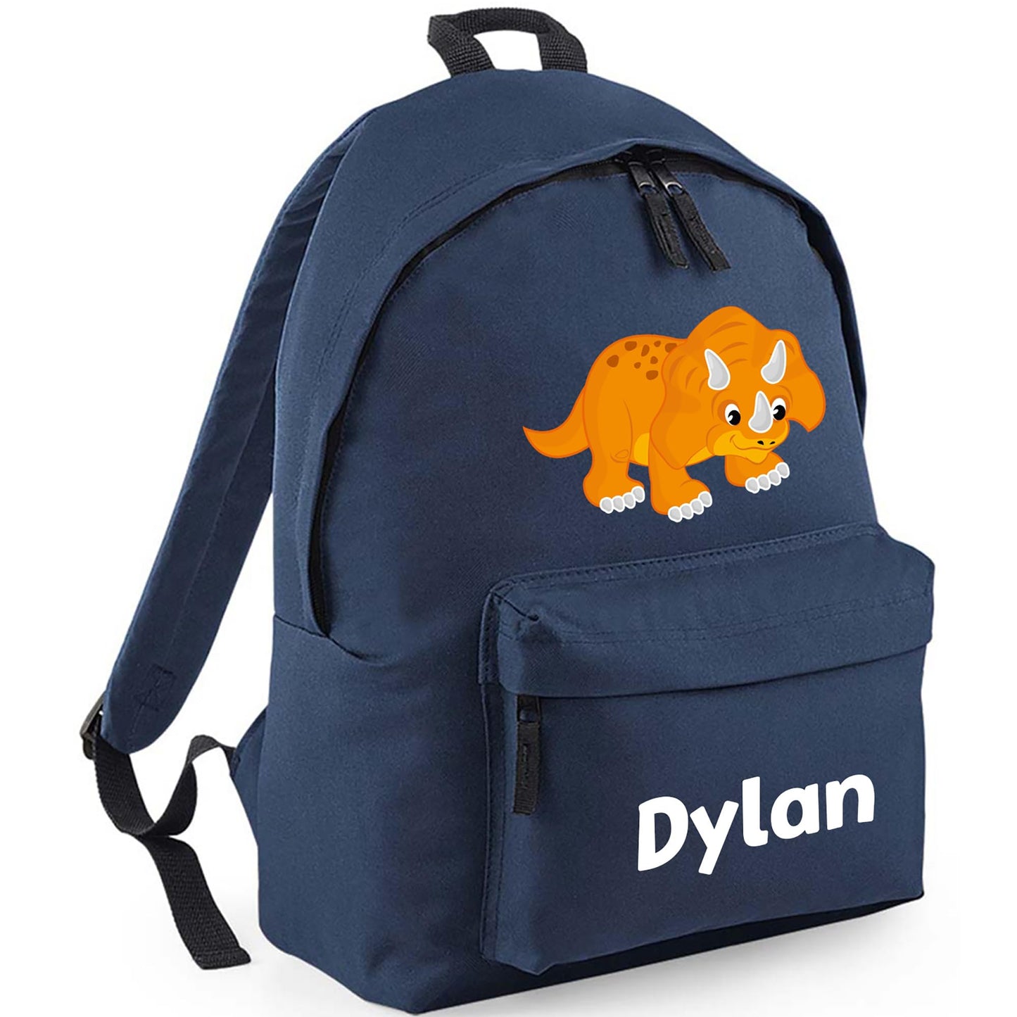 Personalised Kids Backpack - Custom Rucksack with Name - Multiple Designs & Colours - Ideal for Boys, Girls, Nursery and Primary School Children Back to School (Small, Dinosaur Initial, Navy)