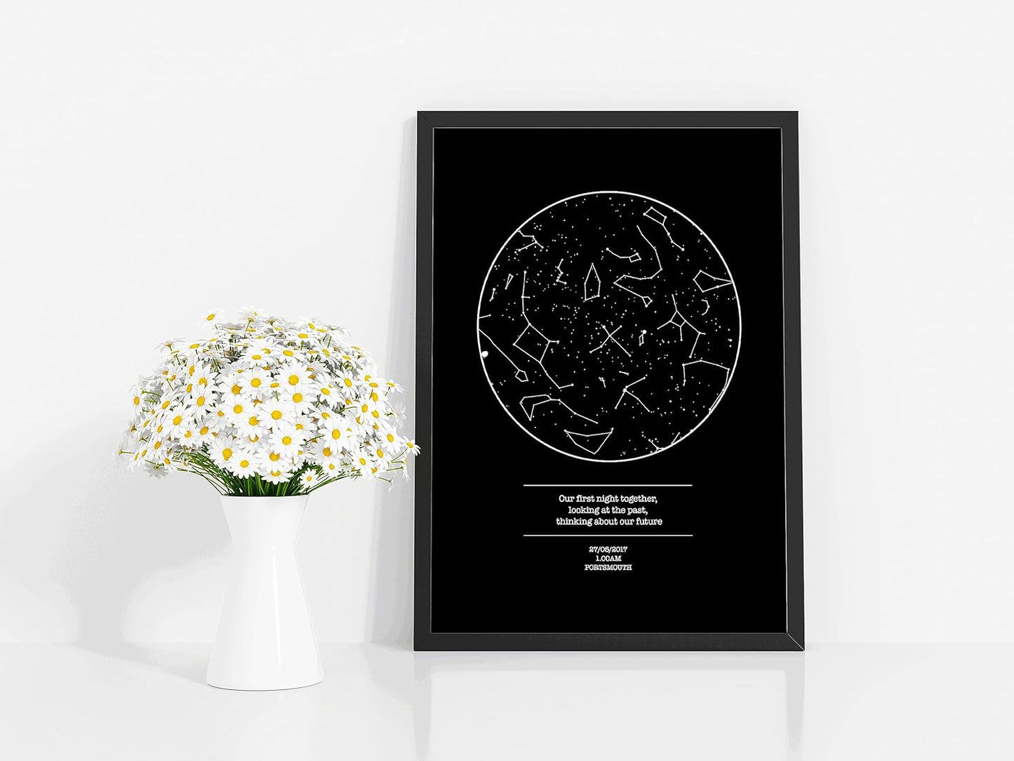 forefrontdesigns Personalised Our first night together Star map chart astronomical poster print framed/unframed (A4 print)