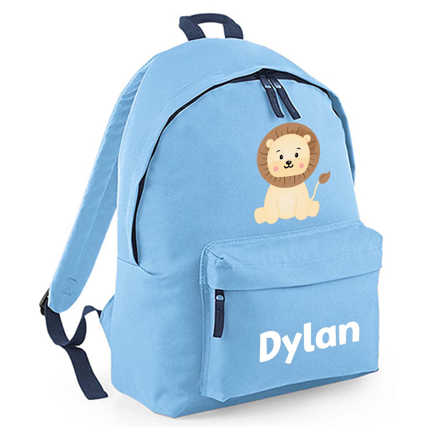 Personalised Kids Backpack - Custom Rucksack with Name - Multiple Designs & Colours - Ideal for Boys, Girls, Nursery and Primary School Children Back to School (Small, Dinosaur Initial, Navy)