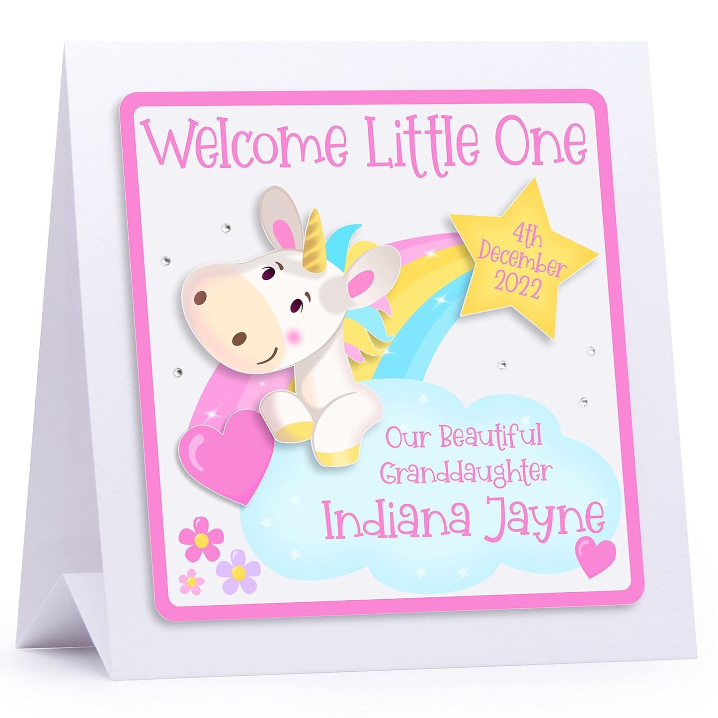 Personalised Unicorn Birthday Card (3D) Personalised Birthday Card for Daughter, Birthday Card for Girls, Birthday Card Age 1, Age 2, Age 3, Age 4, Age 5, Age 6