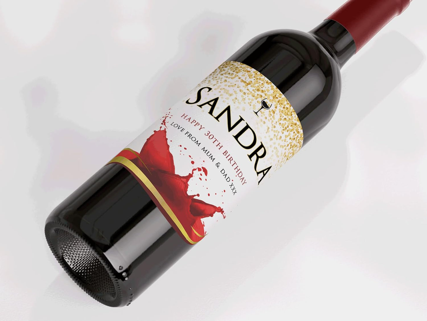 Personalised Red Wine Bottle Label Custom - Any Wording