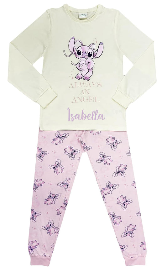 Disney Girls Personalised Lilo & Stitch Angel Pyjamas