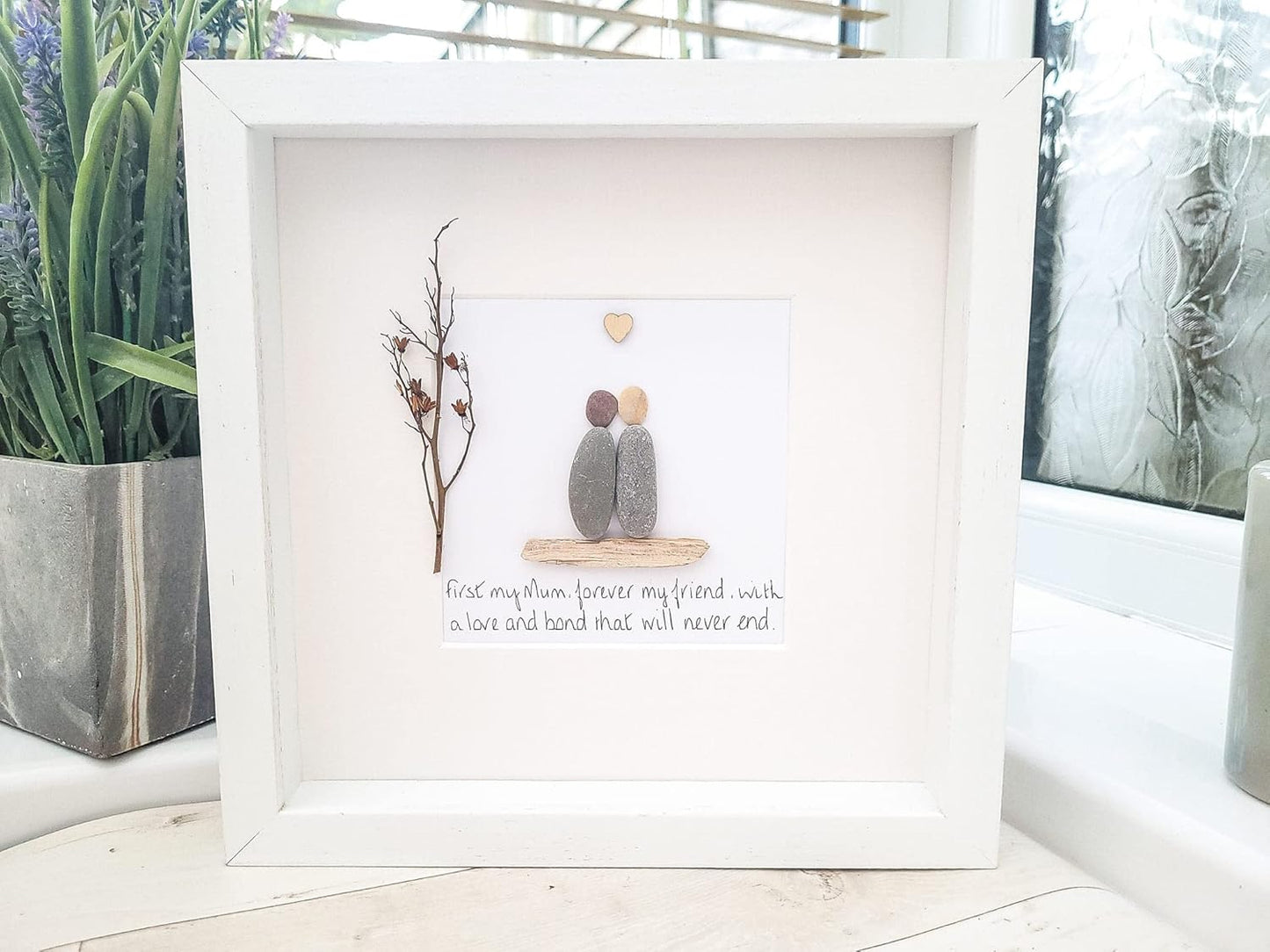 Mum Mothers Day Birthday Gift Family Personalised Gift Framed Pebble Art Mother Mummy Picture